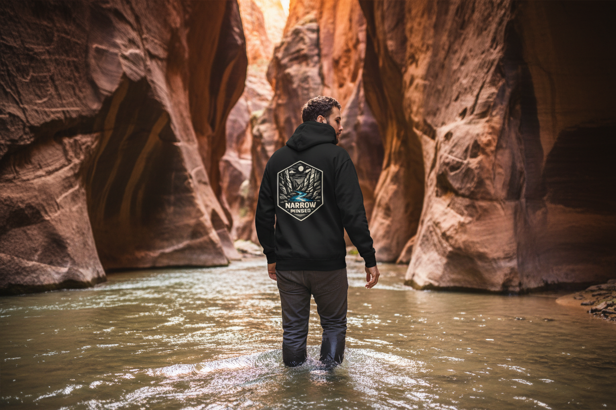 Zion Narrows Black Hoodie – Slot Canyon Shot